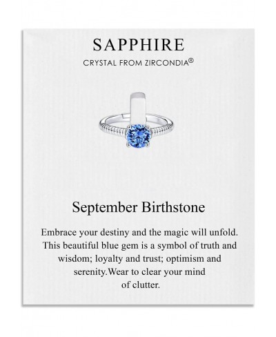 September (Sapphire) Adjustable Birthstone Ring Created with Crystals $16.56 Statement