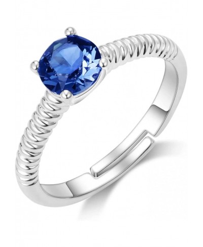 September (Sapphire) Adjustable Birthstone Ring Created with Crystals $16.56 Statement