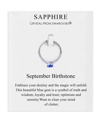 September (Sapphire) Adjustable Birthstone Ring Created with Crystals $16.56 Statement