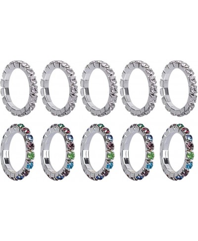 Woman Elastic Toe Ring Fashion Stylish Exquisite Rhinestone Toe Ring Jewelry 10pcs $10.29 Toe Rings