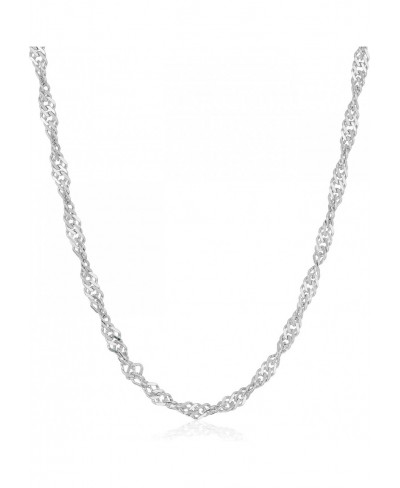 Sterling Silver Italian 2.1 mm Singapore Chain Necklace 18 $25.73 Chains