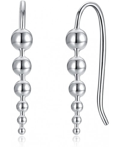 Ball Climber Earrings Cuff Wrap 925 Sterling Silver Ear Crawler Studs for Women Girls Sensitive Ears Hypoallergenic $14.46 Cu...