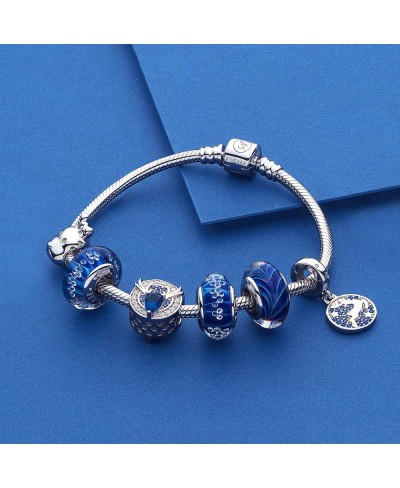 Christmas Reindeer Charms 925 Sterling Silver Blue CZ Holiday Deer Beads Dangle for Bracelet $18.72 Charms & Charm Bracelets