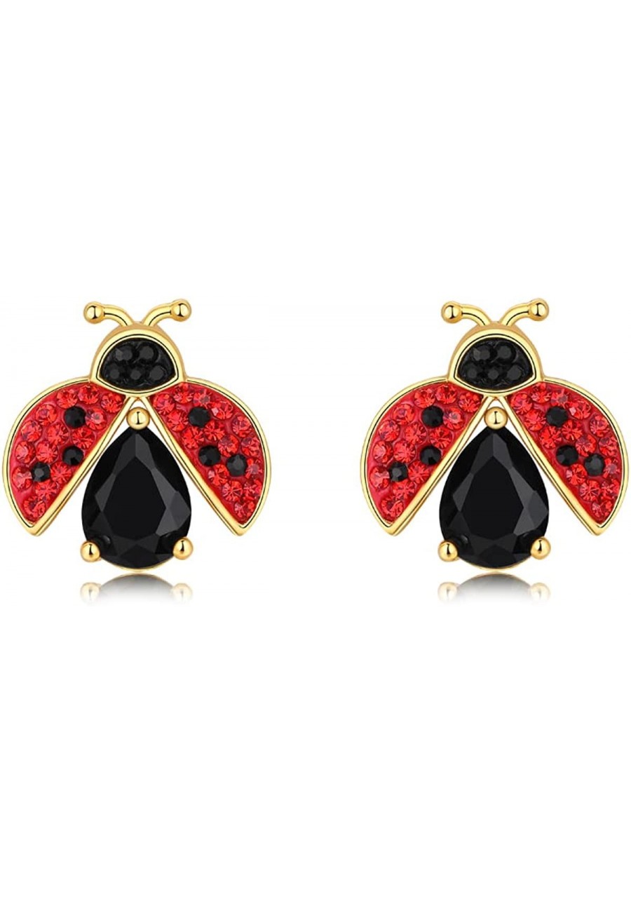 Lovely Cute Ladybug Stud Earring with Austrian Crystals and Cubic Zirconia for Women Teen Girl Kid Fashion Jewelry $28.43 Stud