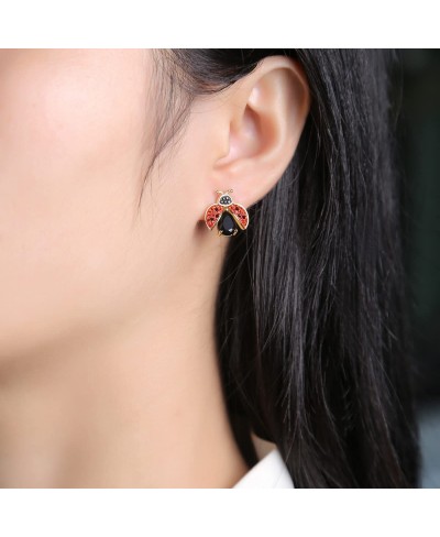 Lovely Cute Ladybug Stud Earring with Austrian Crystals and Cubic Zirconia for Women Teen Girl Kid Fashion Jewelry $28.43 Stud