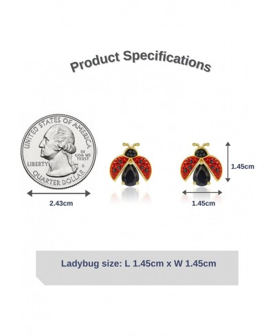 Lovely Cute Ladybug Stud Earring with Austrian Crystals and Cubic Zirconia for Women Teen Girl Kid Fashion Jewelry $28.43 Stud