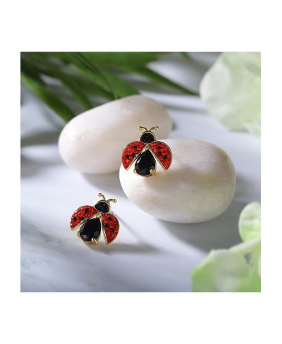 Lovely Cute Ladybug Stud Earring with Austrian Crystals and Cubic Zirconia for Women Teen Girl Kid Fashion Jewelry $28.43 Stud