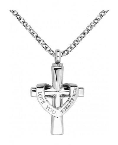 I Love You Forever Cross Urn Necklace for Human Ashes Stainless Steel Dad Mom Keepsake Memorial Cremation Jewelry $12.64 Pend...