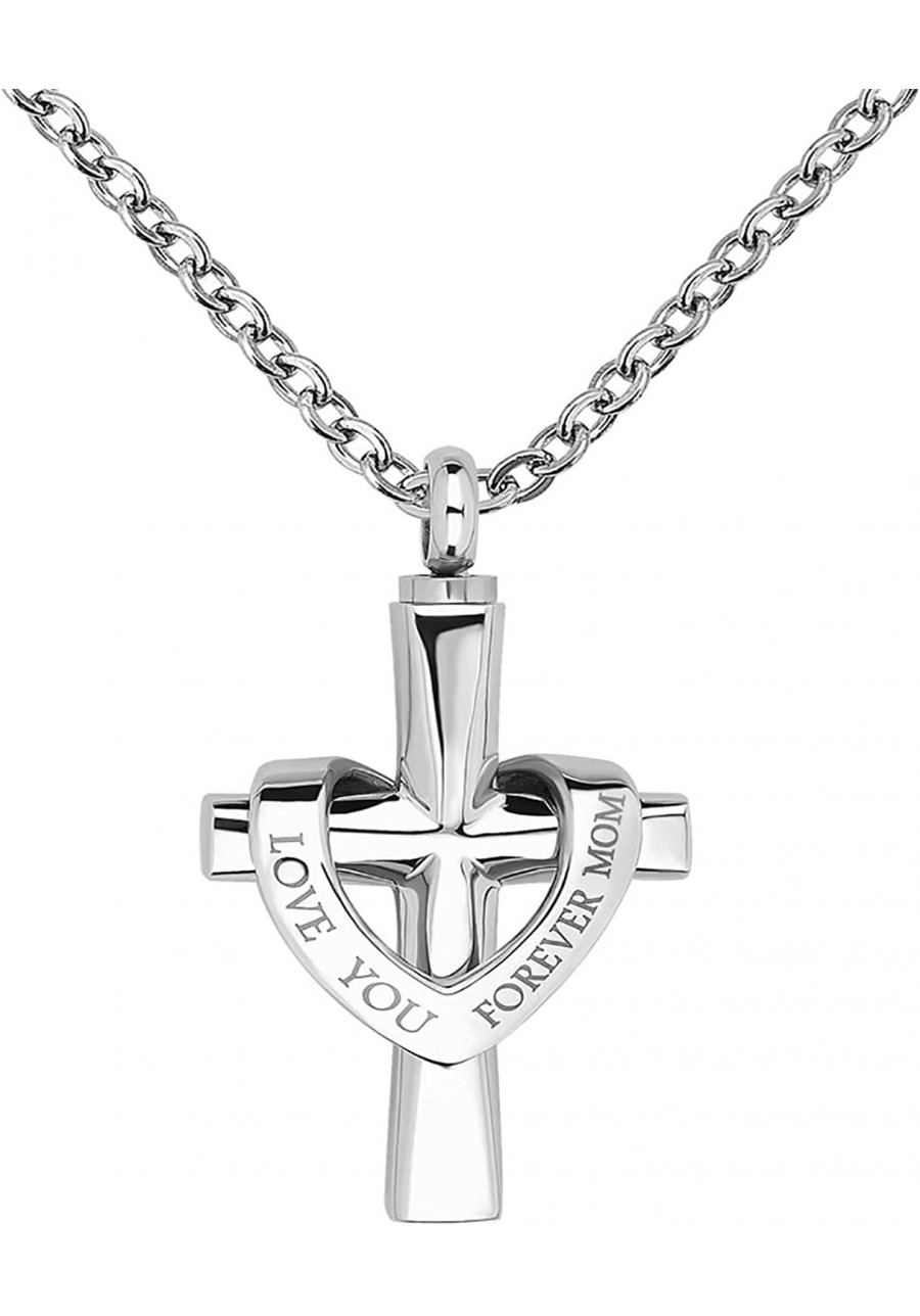 I Love You Forever Cross Urn Necklace for Human Ashes Stainless Steel Dad Mom Keepsake Memorial Cremation Jewelry $12.64 Pend...