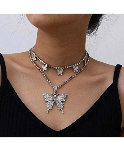 Dainty Gold Butterfly Necklace Chain for Women Butterfly Necklaces Choker Jewelry for Teen Girls $9.40 Pendant Necklaces