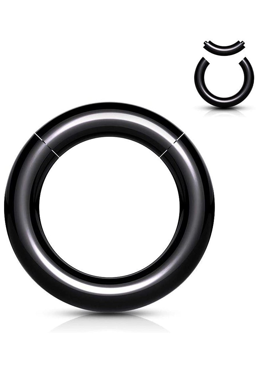 Pair Black Acrylic Segment Rings Captive Bead Body Jewelry $9.66 Piercing Jewelry