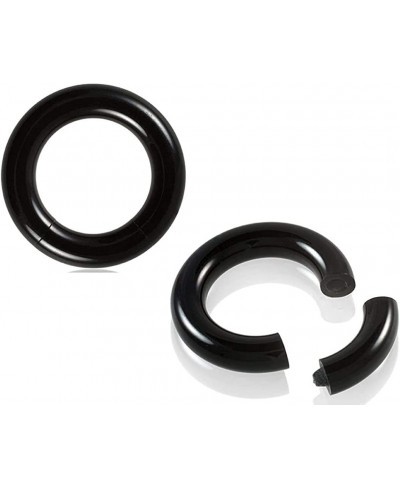 Pair Black Acrylic Segment Rings Captive Bead Body Jewelry $9.66 Piercing Jewelry