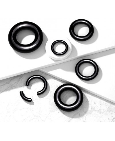 Pair Black Acrylic Segment Rings Captive Bead Body Jewelry $9.66 Piercing Jewelry