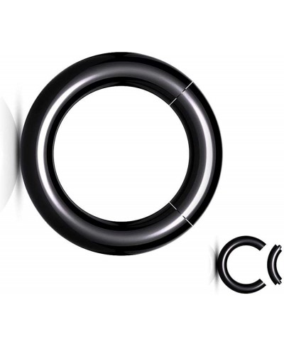 Pair Black Acrylic Segment Rings Captive Bead Body Jewelry $9.66 Piercing Jewelry