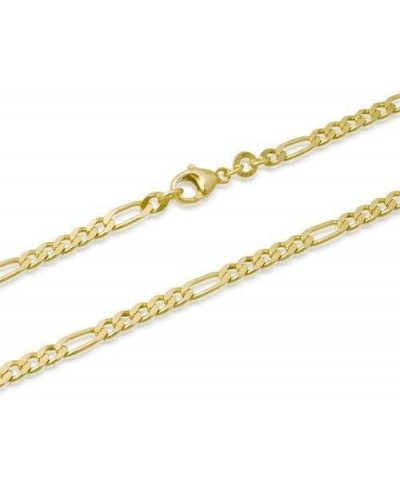 1mm thick 18K gold plated on solid sterling silver 925 Italian diamond cut FIGARO curb link chain necklace bracelet anklet - ...