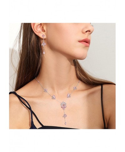 Gorgeous Swarovski Crystal Pear Shape Floral Necklace Earrings Jewelry Set for Women Girls $20.97 Jewelry Sets