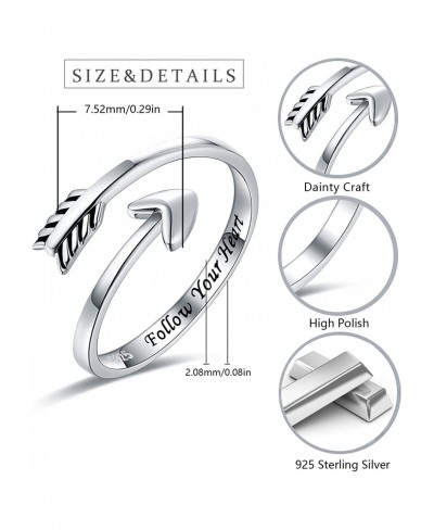 925-Sterling-Silver Adjustable Arrow Toe Ring - Vintage Love Wrap Around Arrow Toe Rings Silver Open Heart Arrow Jewelry Pink...