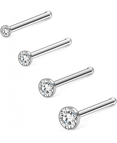 18G Nose Bone Studs Rings Pin Piercing Jewelry 1.5mm-4mm Clear Diamond CZ Ball Flat Heart Opal 4-23PCS $8.59 Piercing Jewelry