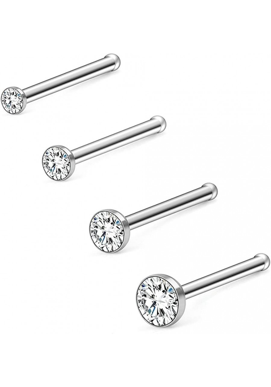 18G Nose Bone Studs Rings Pin Piercing Jewelry 1.5mm-4mm Clear Diamond CZ Ball Flat Heart Opal 4-23PCS $8.59 Piercing Jewelry