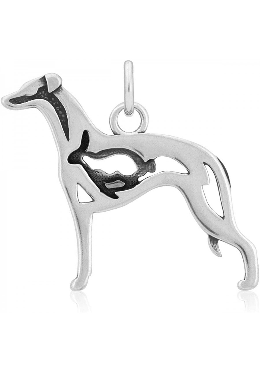 Sterling Silver Whippet Pendant w/Bunny in Body $29.59 Pendants & Coins