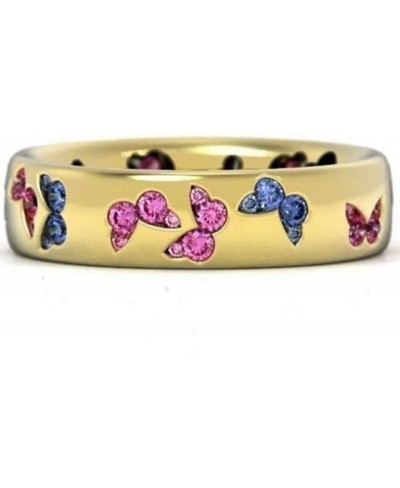 5mm Yellow Gold Plated Canday Color Butterfly Wedding Band Stackable Ring $9.20 Wedding Bands