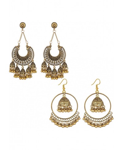 Vintage Bohemian Drop Earrings for Women Ethnic Hollow Gypsy Indian Golden Metal Geometric Long Dangle Earrings Retro Bell Ho...