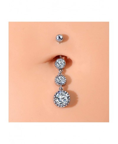 3PCS Belly Button Rings Clear CZ 316L Surgical Steel 14G Belly Rings Dangle Navel Rings Belly Rings Belly Piercing Jewelry $1...