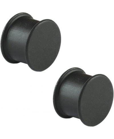 Pair of Silicone Solid Front Plugs - 7/8" Wearable Length - 3/8" Black $16.36 Piercing Jewelry