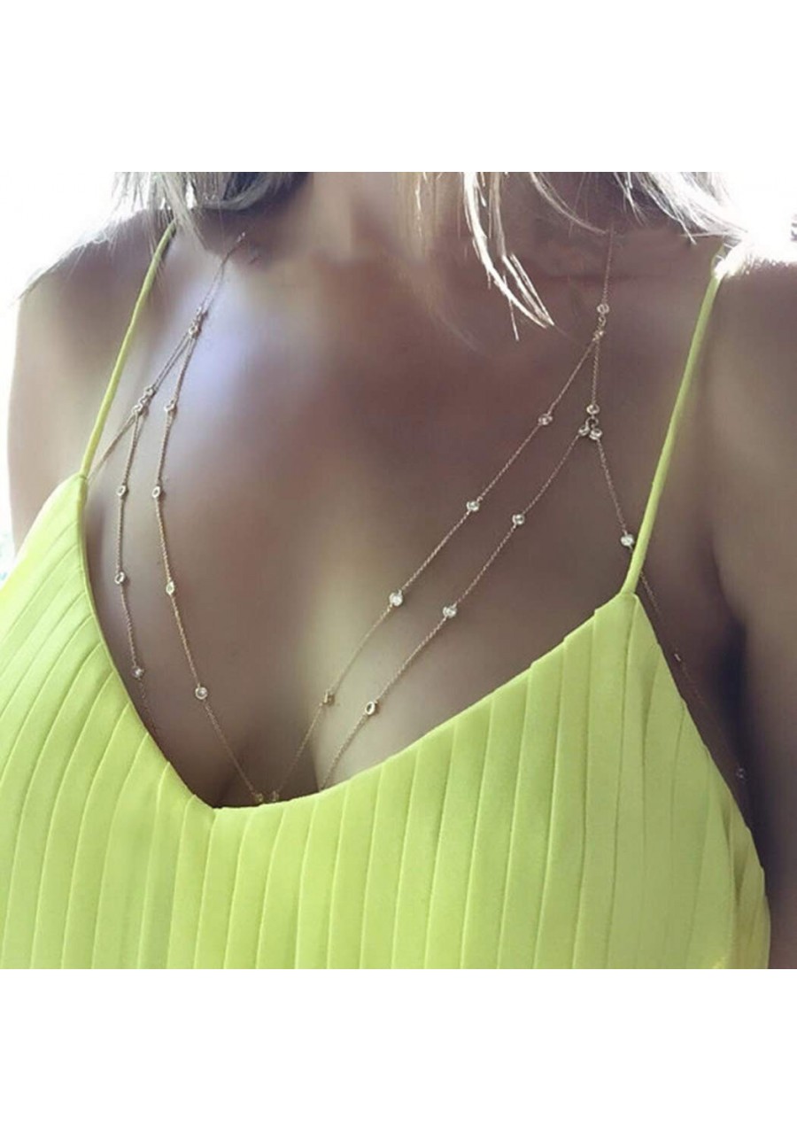 Layer Crystal Body Chain Rhinestone Bra Beach Bikini Chains Harness Chain Party Nightclub Body Accessories Jewelry for Women ...