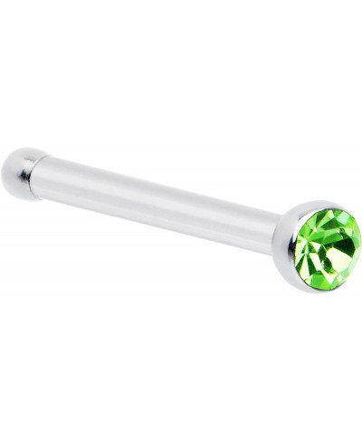 Stainless Steel 1.57mm Green Accent Micro Nose Stud Bone 20 Gauge $6.02 Piercing Jewelry