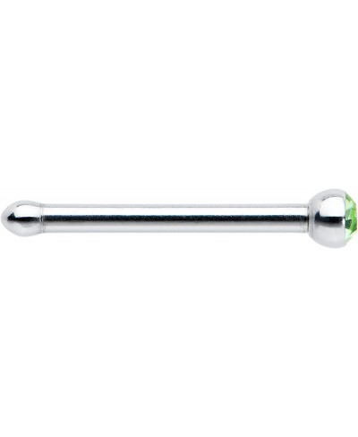 Stainless Steel 1.57mm Green Accent Micro Nose Stud Bone 20 Gauge $6.02 Piercing Jewelry