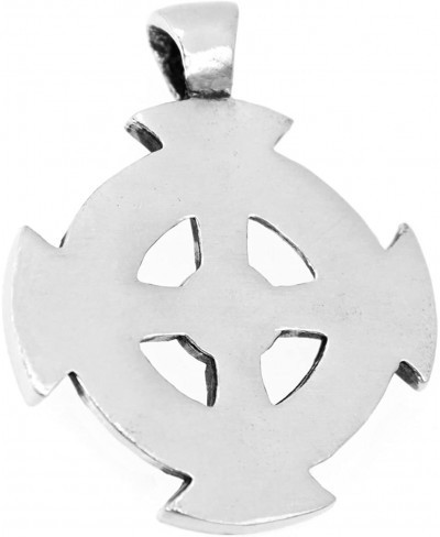 Pewter Solar Cross Celtic Pendant on Chain w/Swarovski Crystal Deep Red January Birthday $11.17 Pendants & Coins