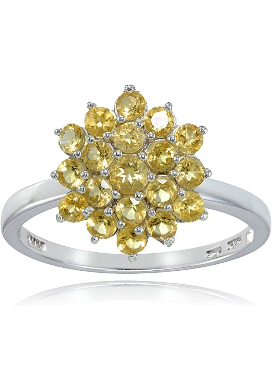 Sterling Silver Genuine Citrine Flower Ring $33.73 Statement