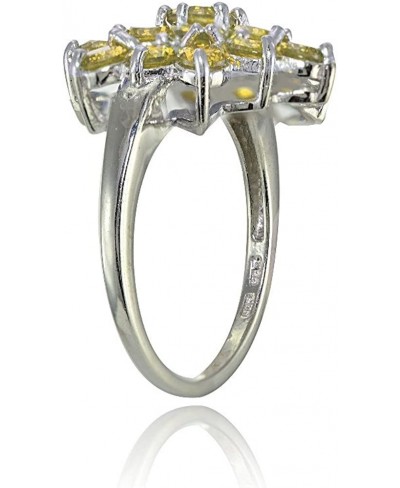 Sterling Silver Genuine Citrine Flower Ring $33.73 Statement