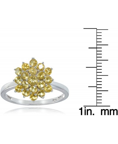 Sterling Silver Genuine Citrine Flower Ring $33.73 Statement