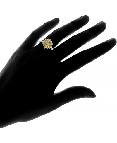 Sterling Silver Genuine Citrine Flower Ring $33.73 Statement