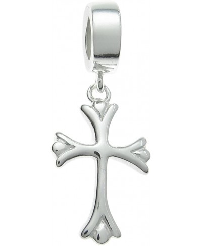 Sterling Silver Christian Cross European Style Dangle Bead Charm $18.99 Charms & Charm Bracelets