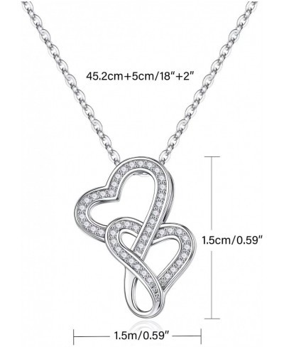 Gifts Necklaces for Women Girls White Gold Plated Infinite Heart Necklace with Cubic Zirconia Pendant for Grandma Aunt Stepmo...