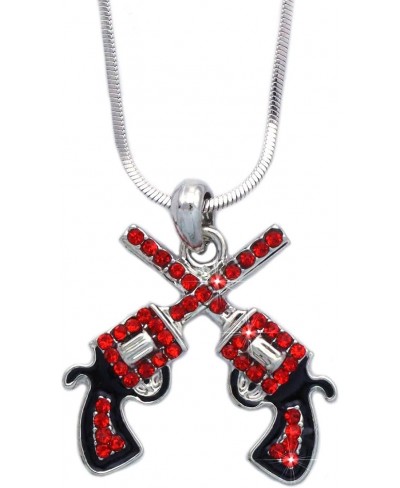 Cowboy Cowgirl Crossing Revolver Gun Pistol Pendant Necklace Hook Earrings Set $18.78 Jewelry Sets