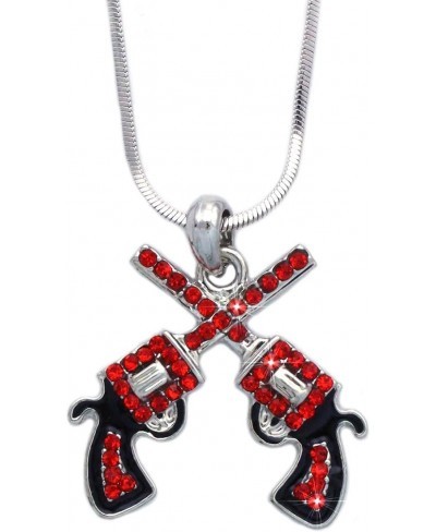 Cowboy Cowgirl Crossing Revolver Gun Pistol Pendant Necklace Hook Earrings Set $18.78 Jewelry Sets