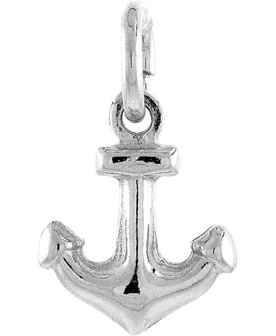 Sterling Silver Teeny Anchor Pendant Hollow Italy 1/2 inch (12 mm) Tall $13.31 Pendants & Coins