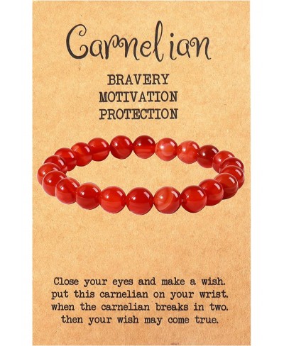 Carnelian Bracelet for Women Red Natural Carnelian Crystal Bracelet Red Energy Good Luck Bracelet for Men Women $6.73 Strand