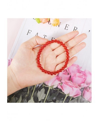 Carnelian Bracelet for Women Red Natural Carnelian Crystal Bracelet Red Energy Good Luck Bracelet for Men Women $6.73 Strand