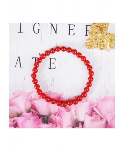 Carnelian Bracelet for Women Red Natural Carnelian Crystal Bracelet Red Energy Good Luck Bracelet for Men Women $6.73 Strand