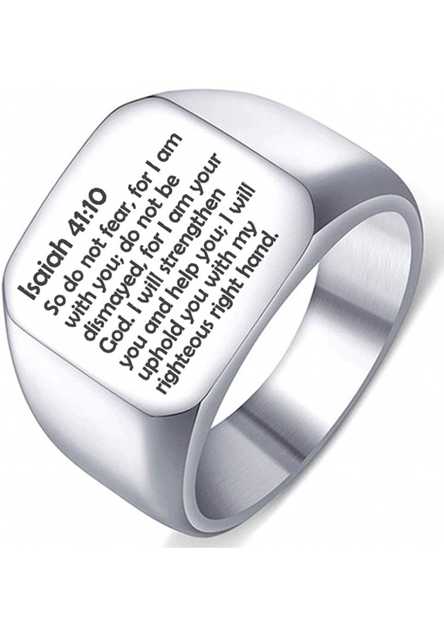 Mens Womens Isaiah 41 - 10 Stainless Steel Religious Christian Wedding Ring Band $7.89 Bands