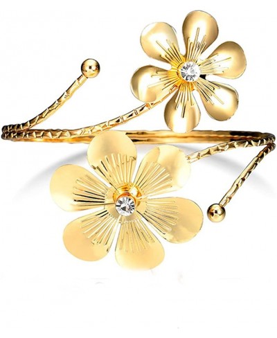 Adjustable Elegant Gold Swirl Upper Flower Arm Cuff Fashion Armband Bangle Bracelet $29.45 Bangle