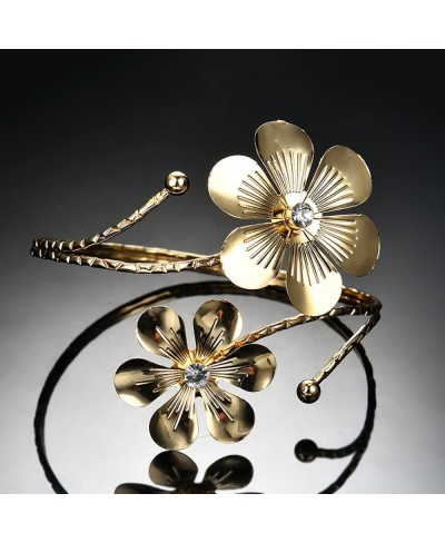 Adjustable Elegant Gold Swirl Upper Flower Arm Cuff Fashion Armband Bangle Bracelet $29.45 Bangle