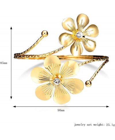 Adjustable Elegant Gold Swirl Upper Flower Arm Cuff Fashion Armband Bangle Bracelet $29.45 Bangle