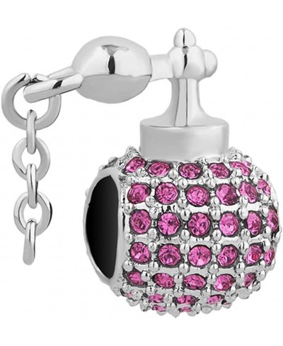 Perfume Bottles Charms Pink Synthetic Crystal Beads for European Charm Bracelets $12.24 Charms & Charm Bracelets