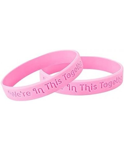 Pink Ribbon We're in This Together Silicone Bracelets - Breast Cancer Awareness Rubber Wristbands For Charity Walks Awareness...